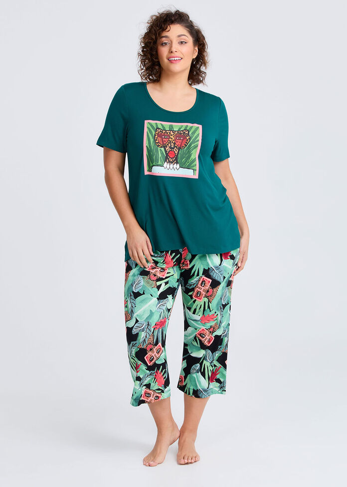 Bouffants Fashion Cheetah Pj Top, , hi-res