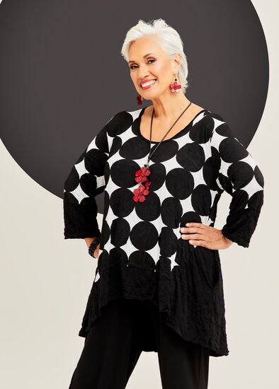 Plus Size Spot Spliced Crush Top