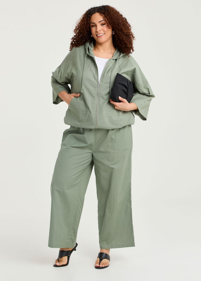Cotton Linen Wide Leg Pant, , hi-res