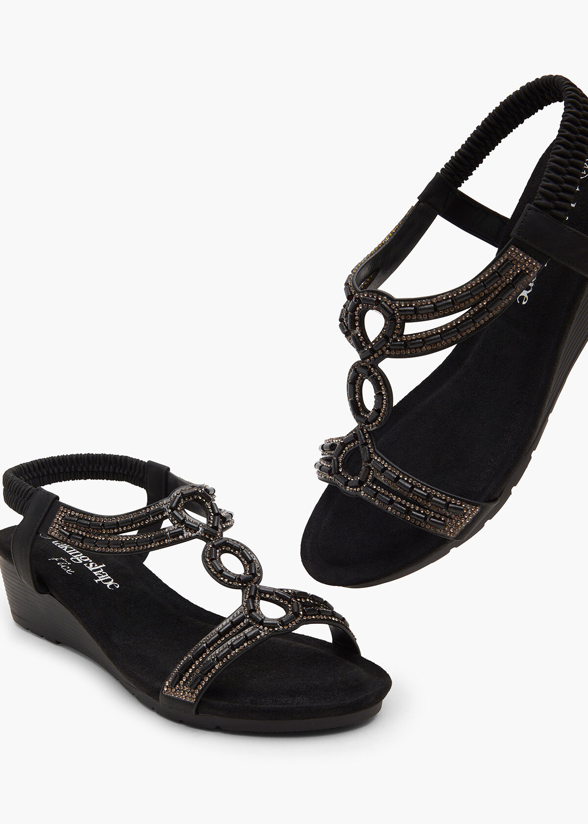 New york transit fancy jewels wedge sandal clearance