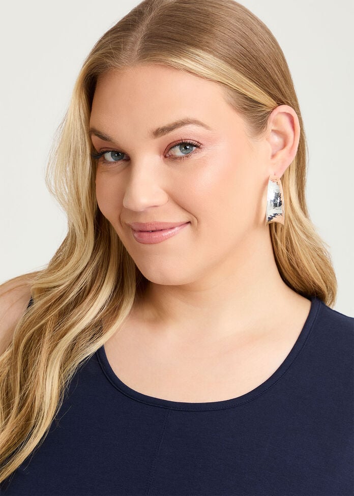 Large Shiny Metal Hoops, , hi-res