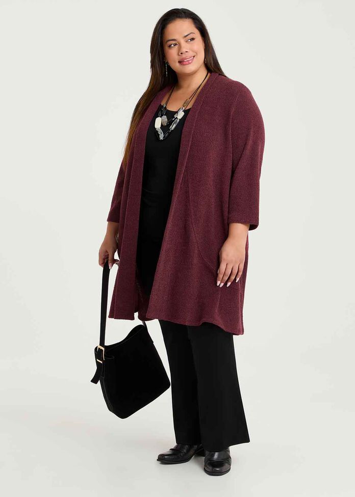 Honeycomb Long Cardigan, , hi-res