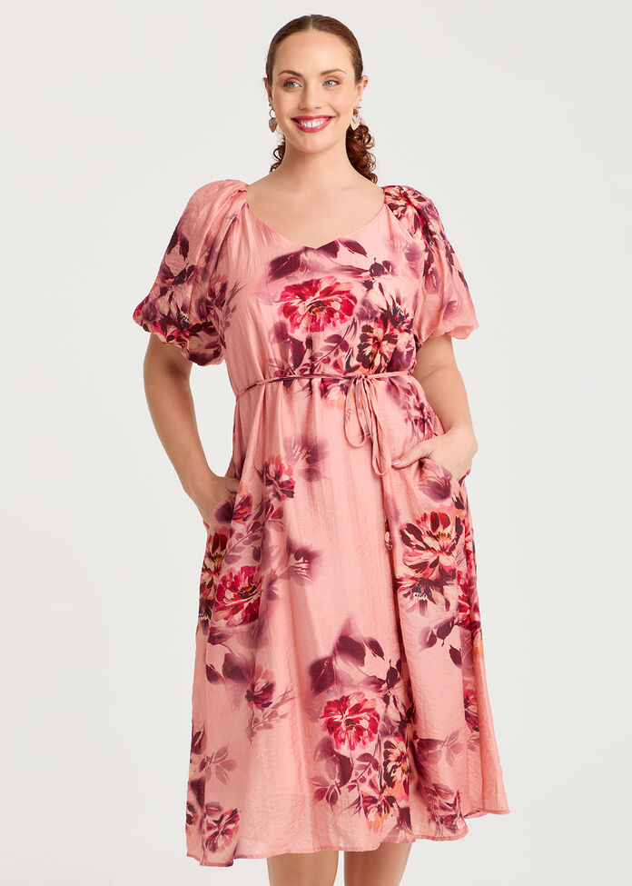 Camille Tencel Midi Dress, , hi-res