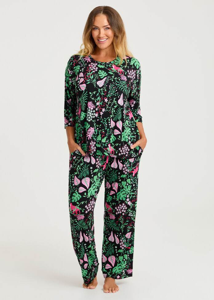 Bamboo Midnight Jungle Pj Top, , hi-res