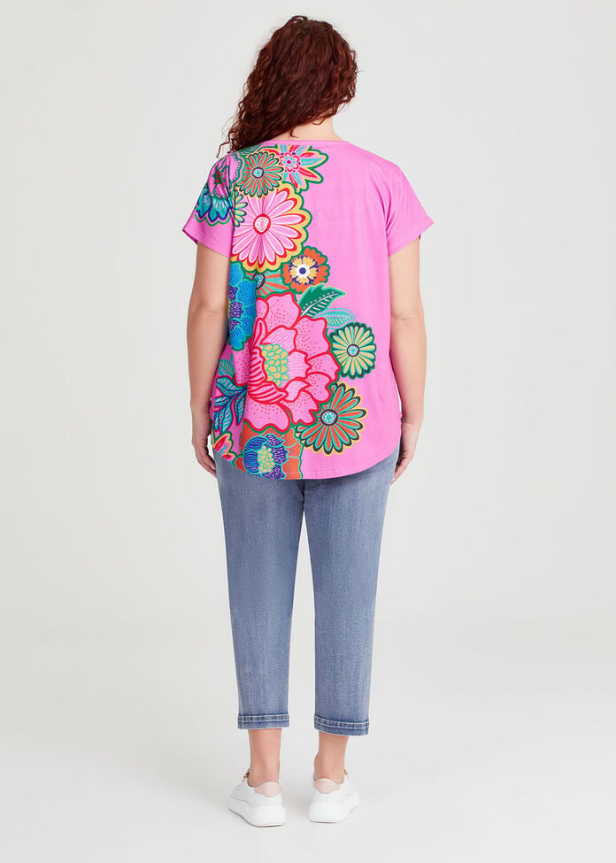 Azzie Flower Fav SS Crew Neck Swing T-Shirt main image 0