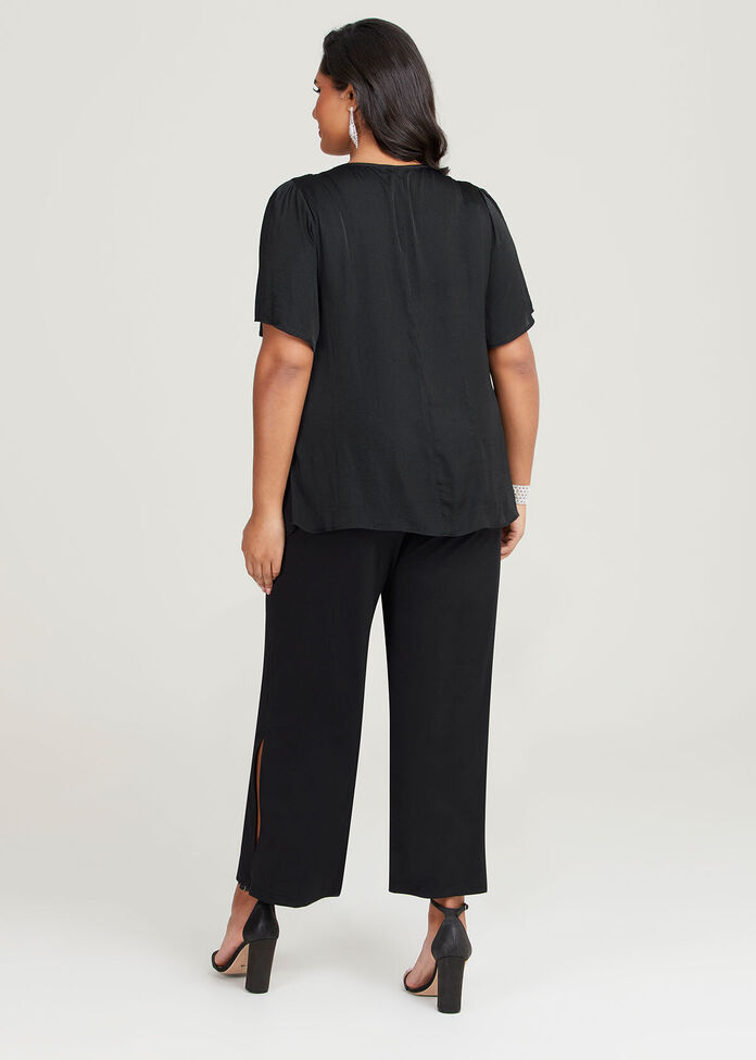 Shop Plus Size Luxe Lace Short Sleeve Top in Black | Taking Shape AU