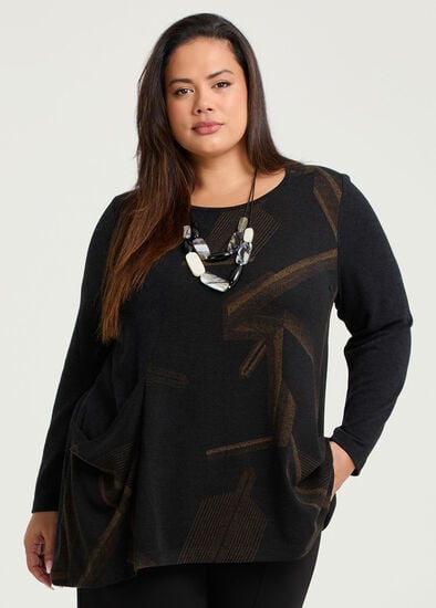 Plus Size Spliced Angle Snug Tunic