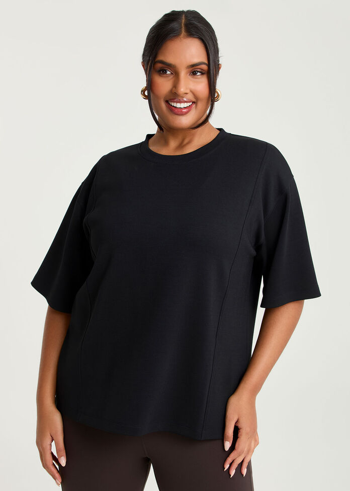 Luxe Touch Relaxed Seam Detail Top, , hi-res