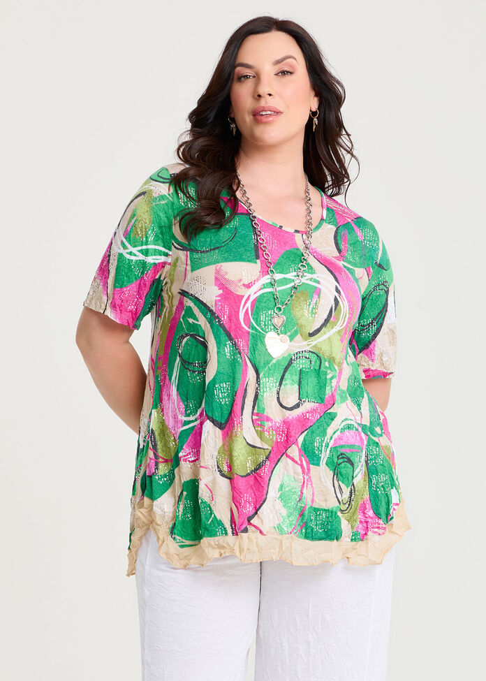 Foil Crush Bamboo Top, , hi-res