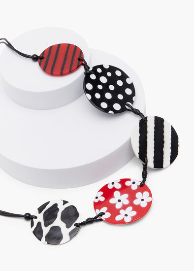 Black White & Red Necklace