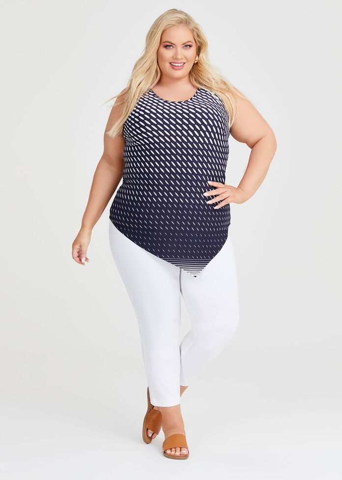 Printed Mix Media Tank, NAVY/MULTI, hi-res