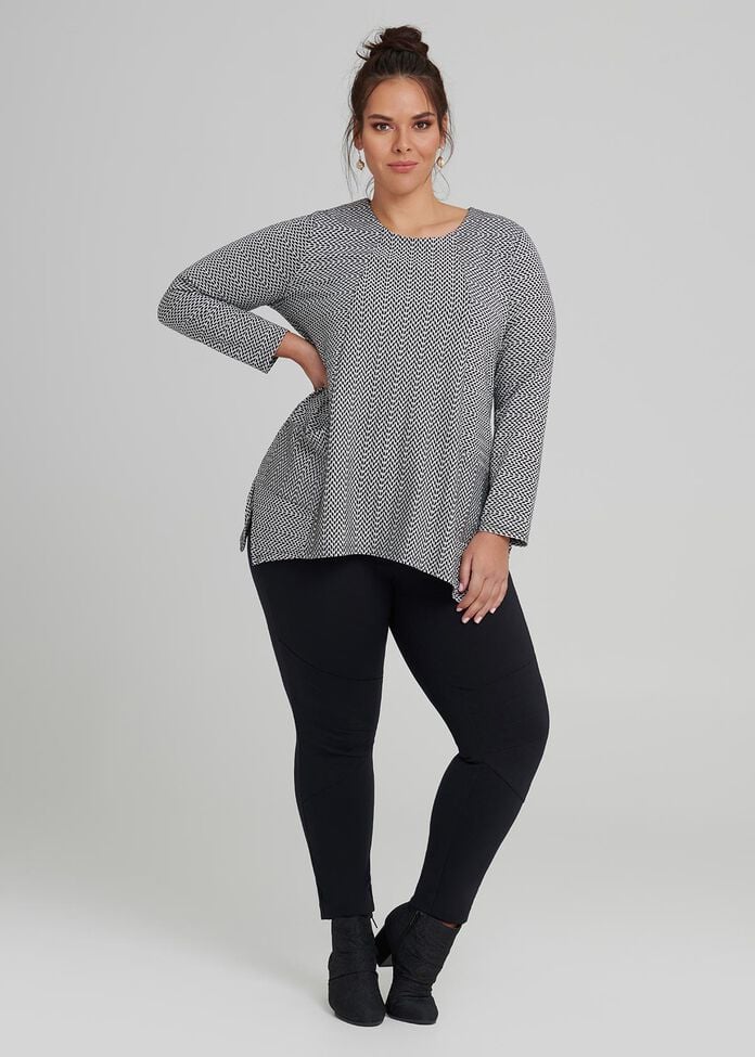Textured Hanky Hem Top, , hi-res