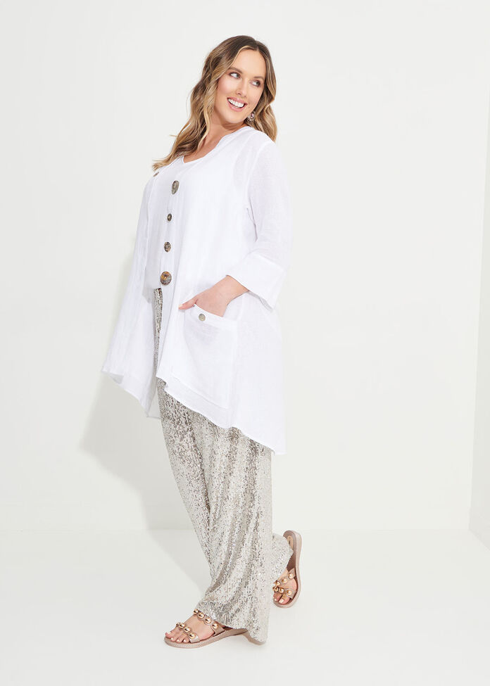 Shop Plus Size Gauze Linen Shirt in White | Sizes 12-30 | Taking Shape UK