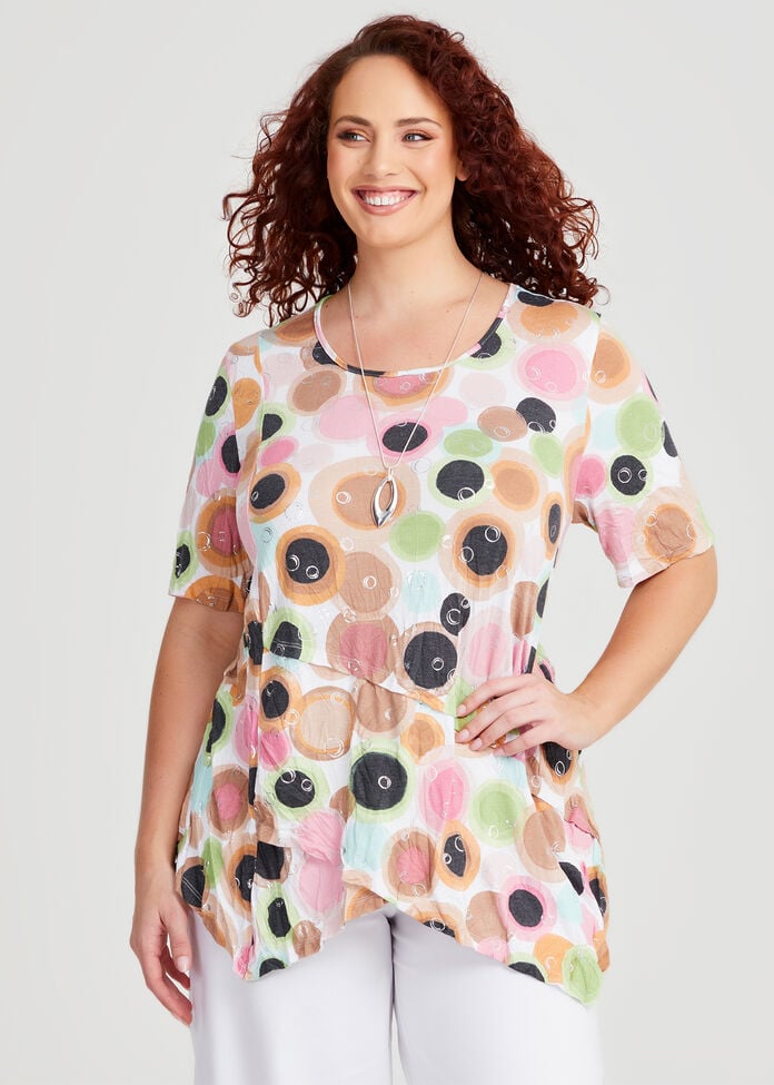 Spot Foil Bamboo Crush Top, , hi-res