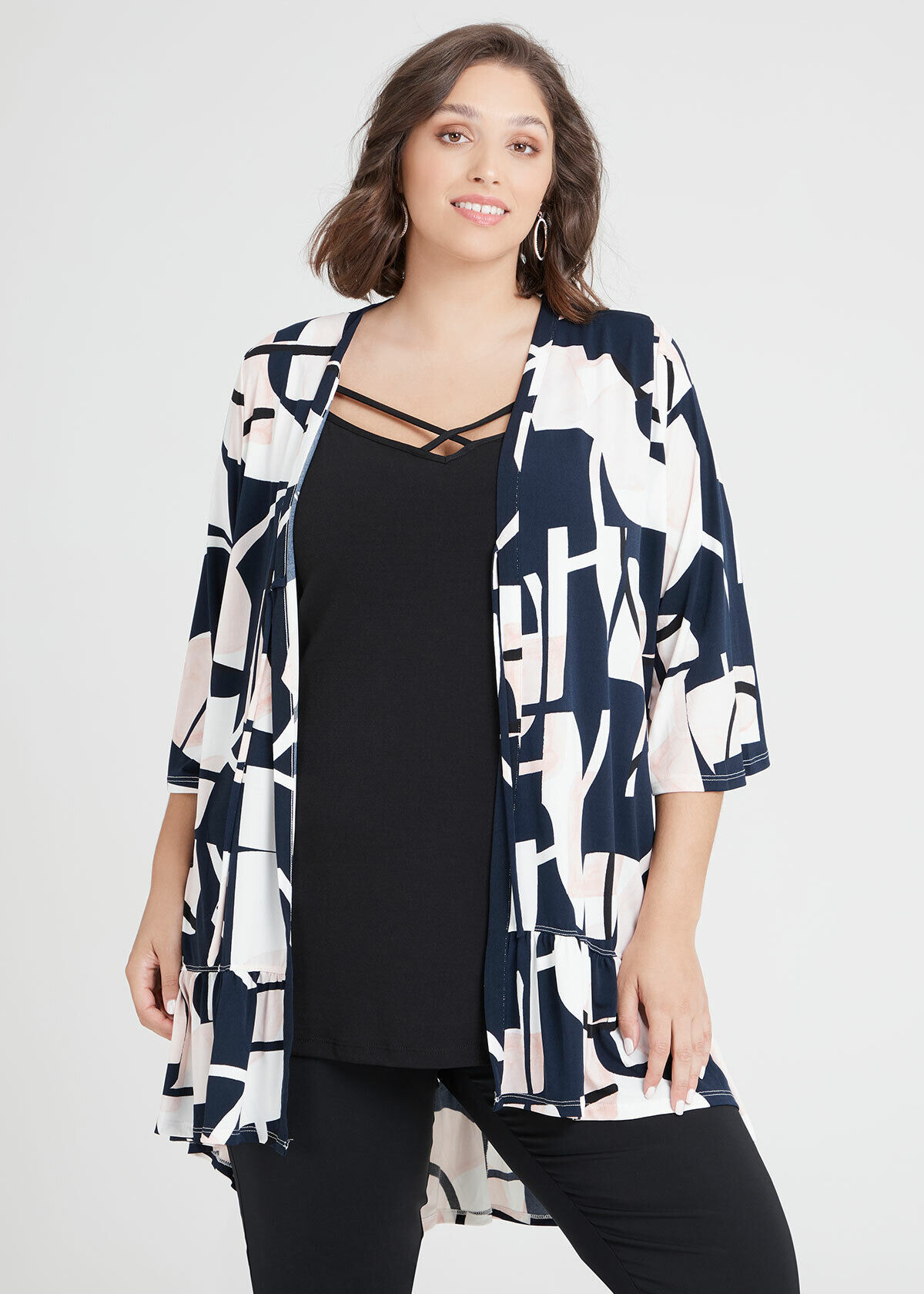 Shop Bonnie Ruffle Cardigan in Print in 