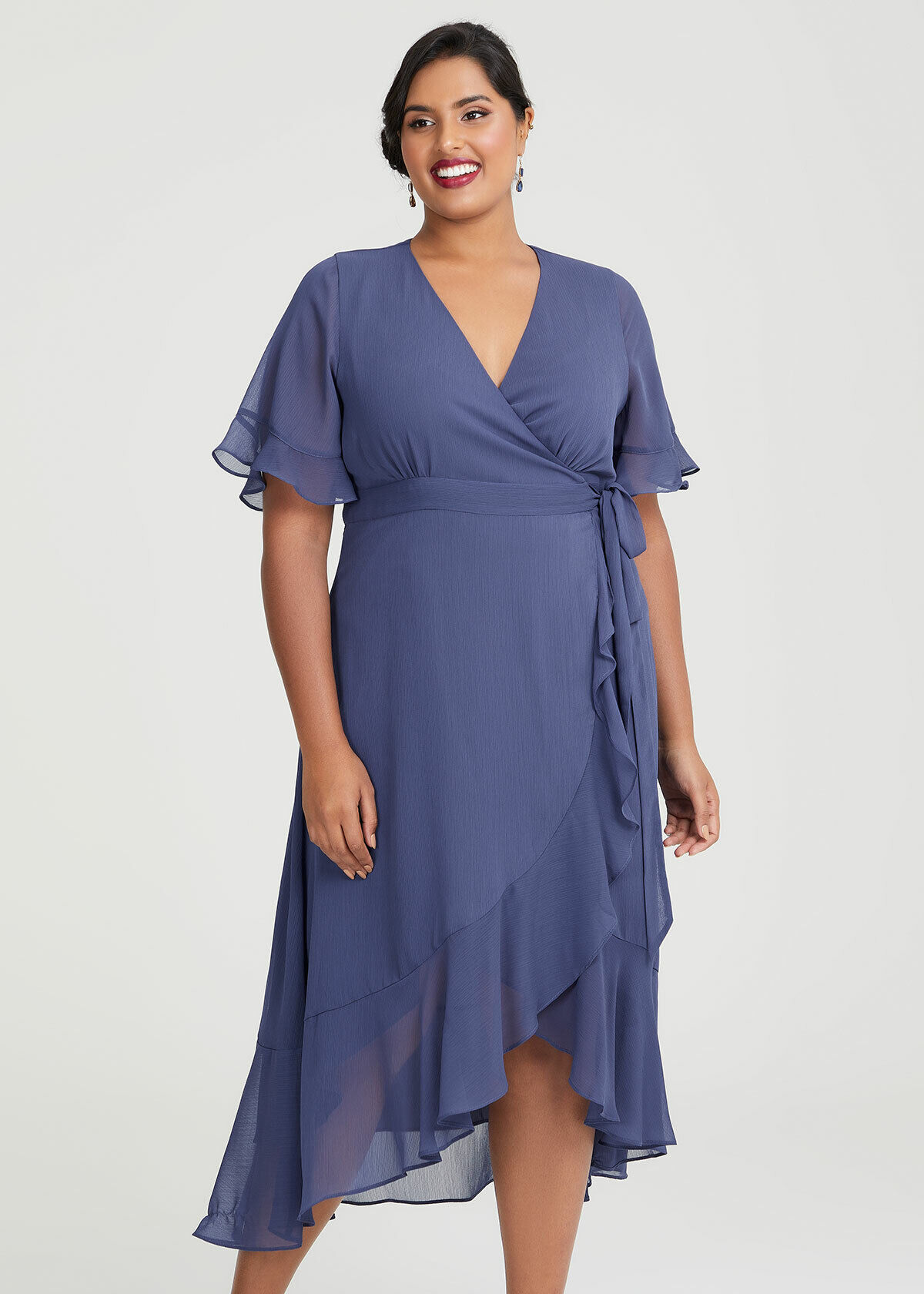 Plus size deals formal wrap dress