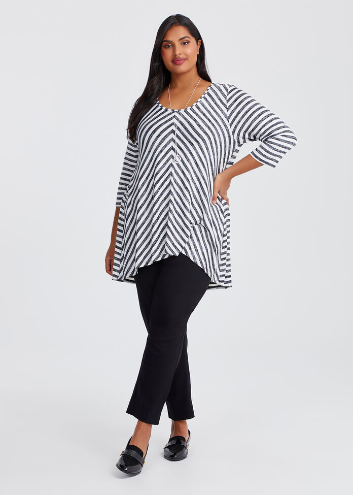 Striped Knit Top, , hi-res