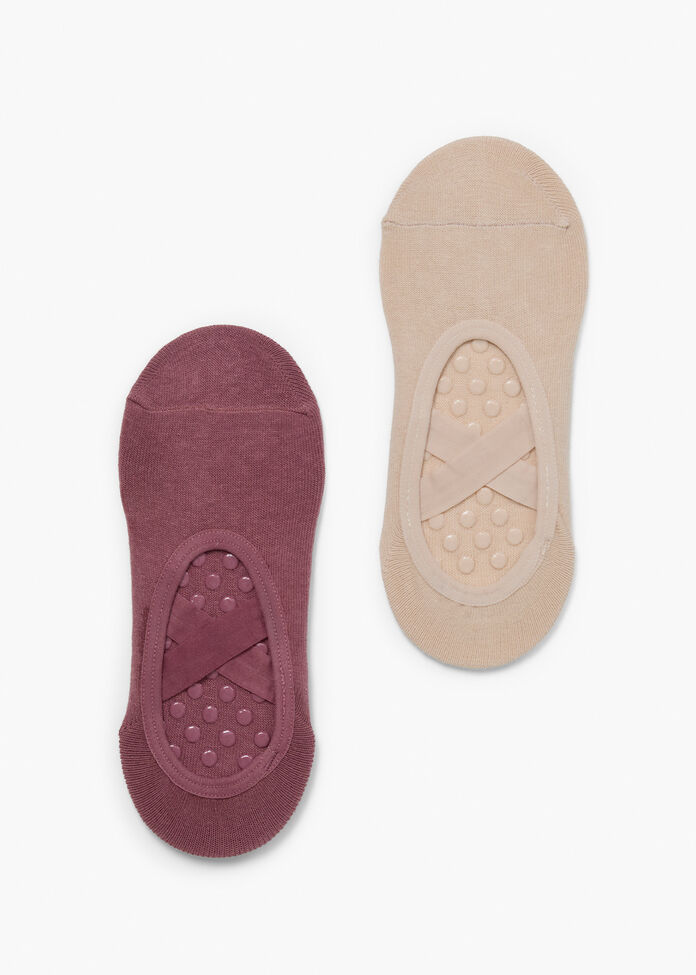 2 Pack Non Slip Grip Cotton Socks, , hi-res