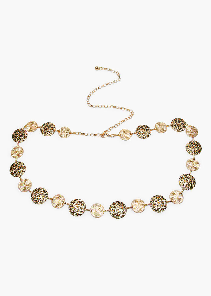 Gold Leopard Chain Belt, , hi-res