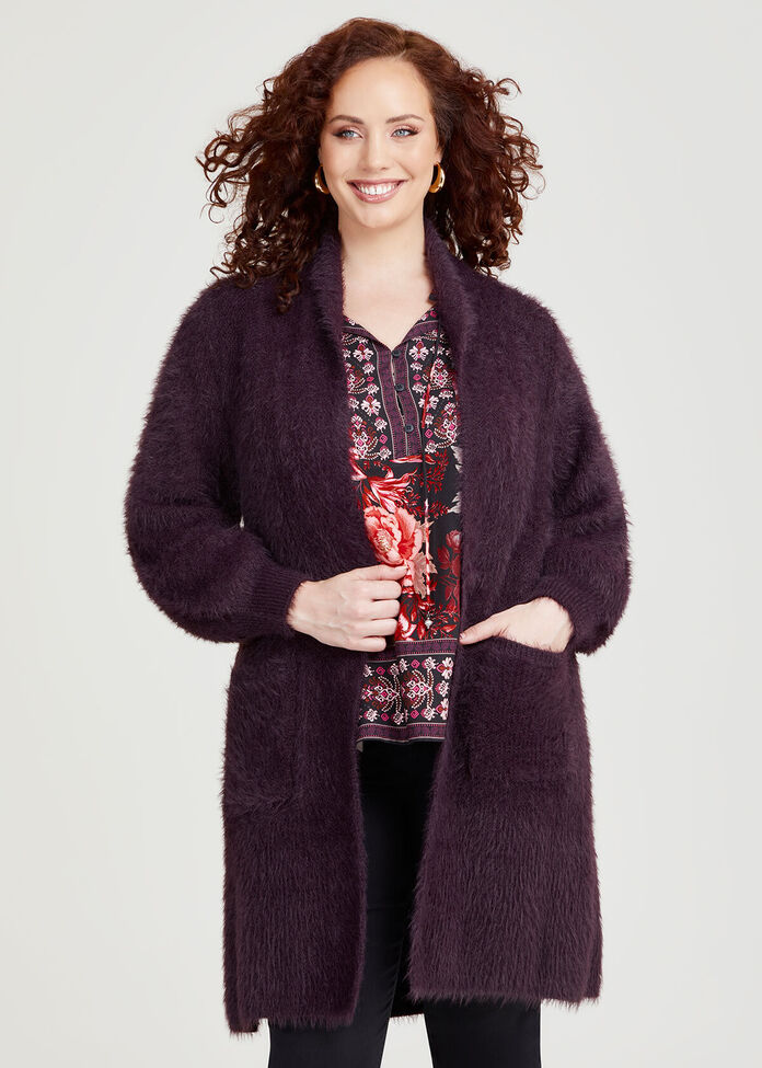 Fluffy Knit Cosy Cardigan, , hi-res