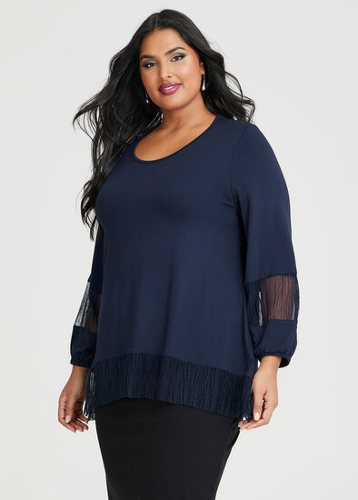 Plus Size Bamboo Coco Contrast Top