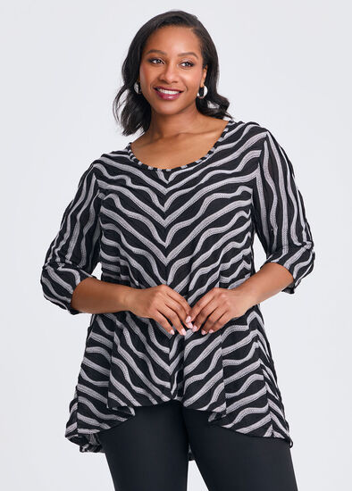 Plus Size Jacquard Tunic
