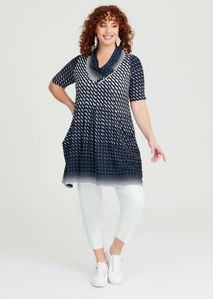 Indigo Printed Tunic, , hi-res