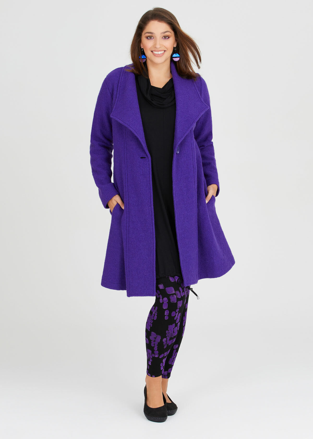 Boiled wool coats best sale plus size