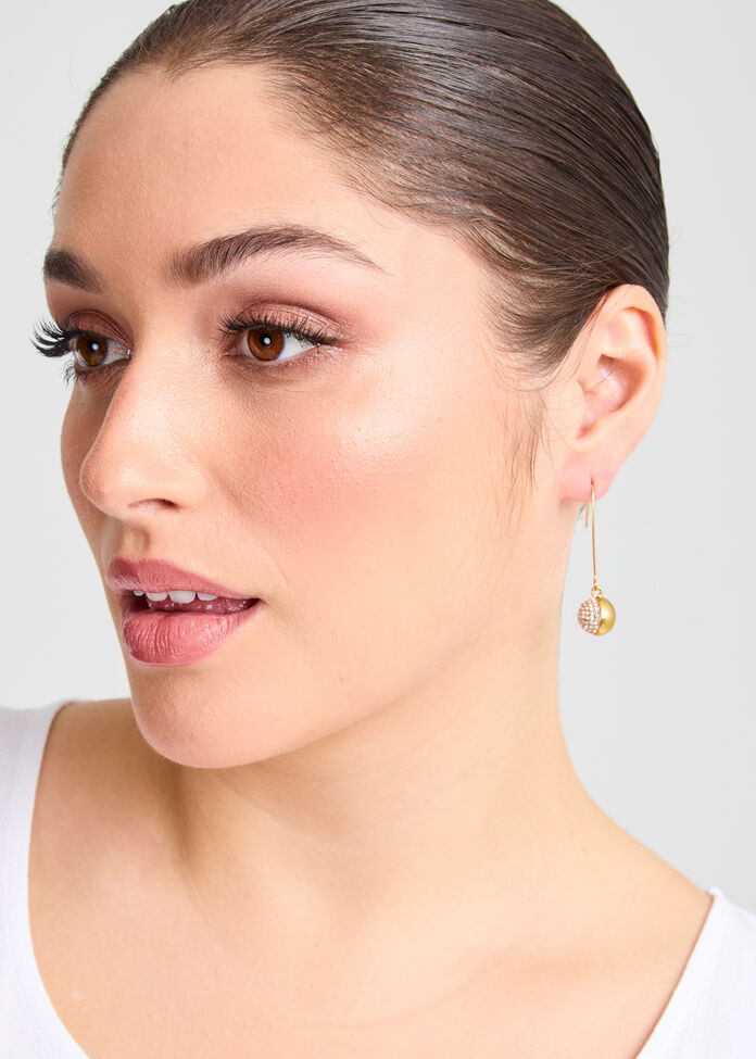 Gold Plated Ball Earrings, , hi-res