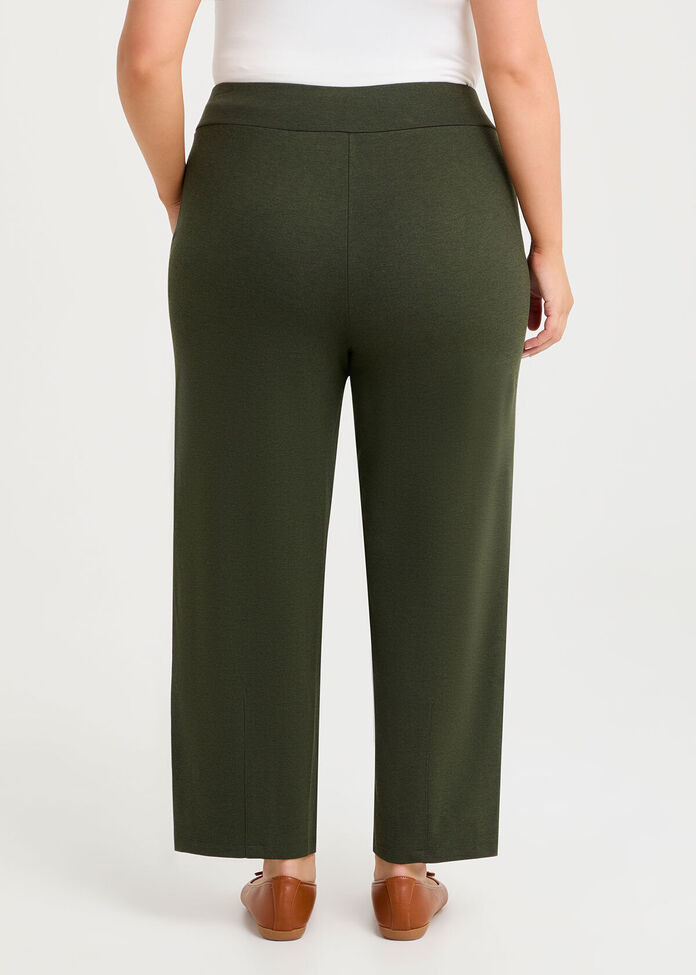 Button Detail Bamboo Ponte Pant, , hi-res