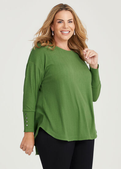 Plus Size Rib Hi-lo Top