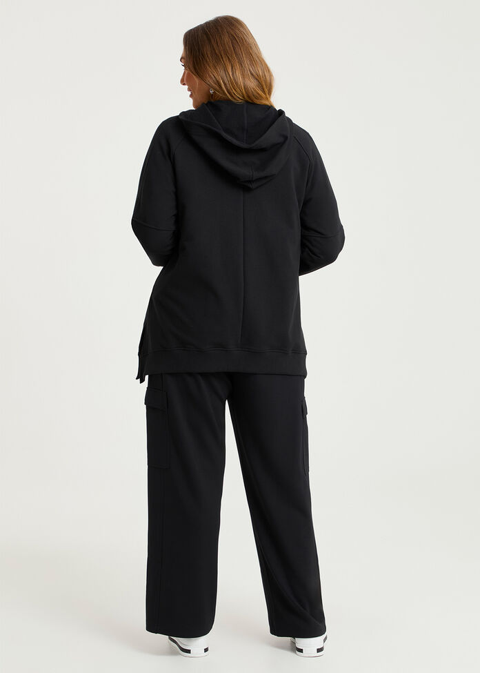 Cotton Blend Zip Through Hoodie, , hi-res