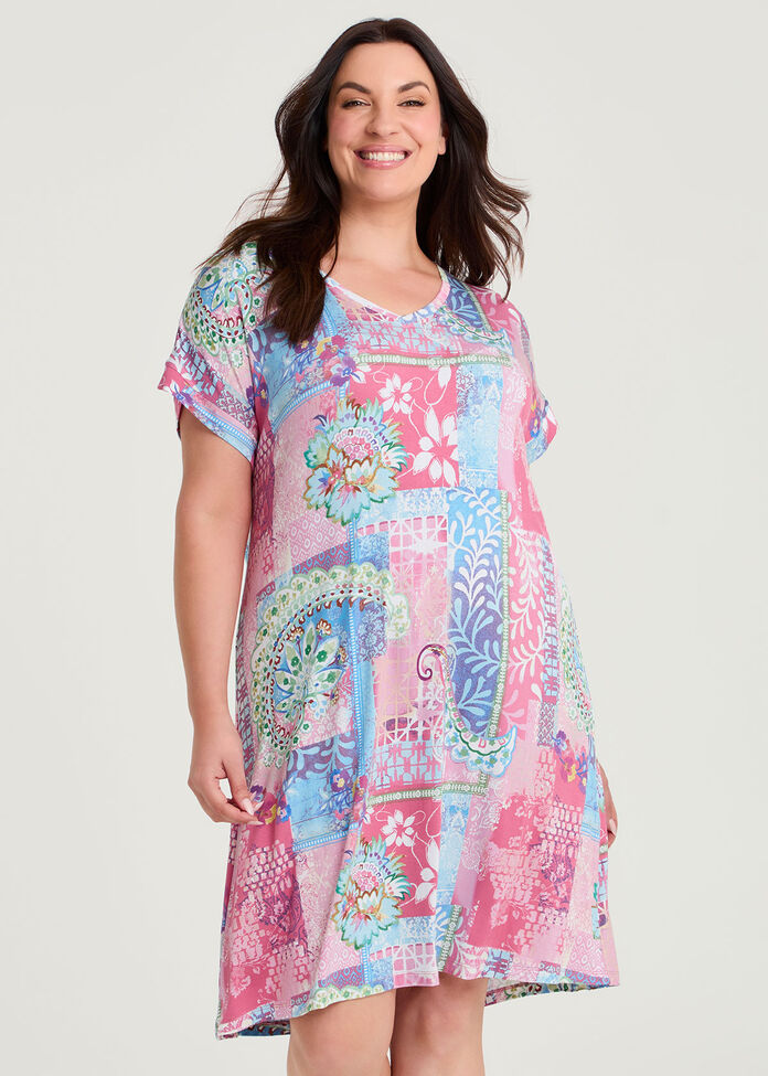 Bamboo Patchwork Nightie, , hi-res