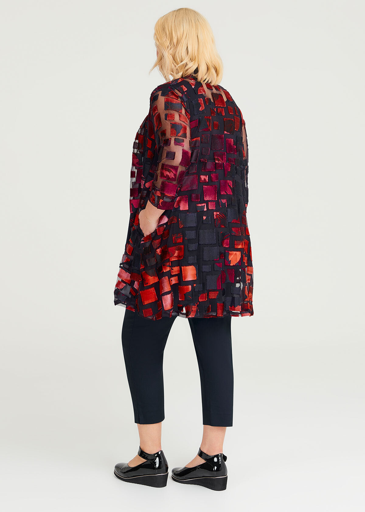 Belle Satin Mesh Cardigan