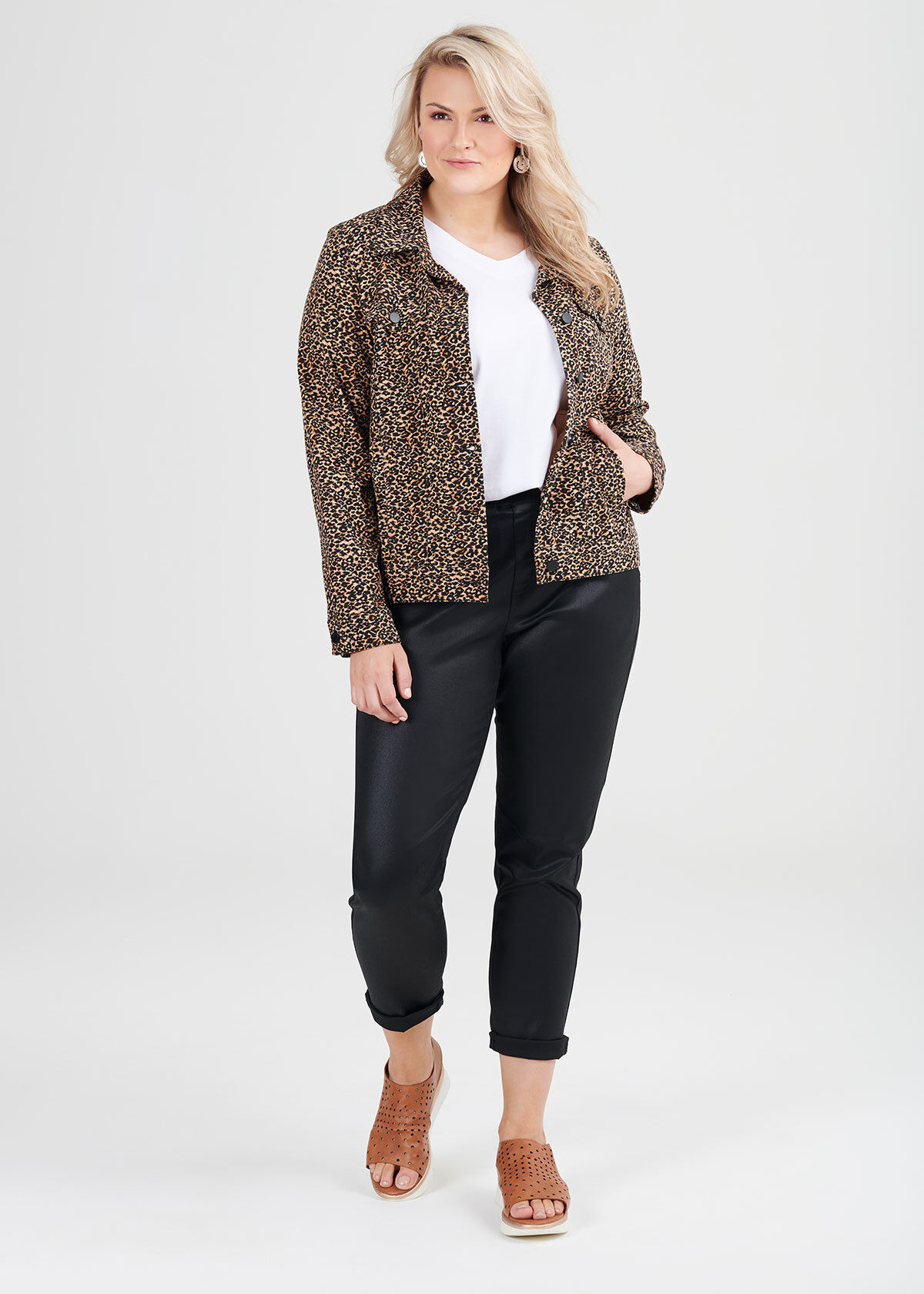 Shop Plus Size Animal Denim Jacket in Print Taking Shape AU