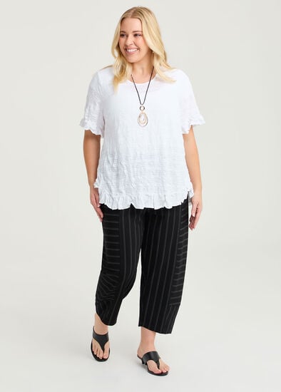 Plus Size Petite Ponte Pinstripe Lantern Pant