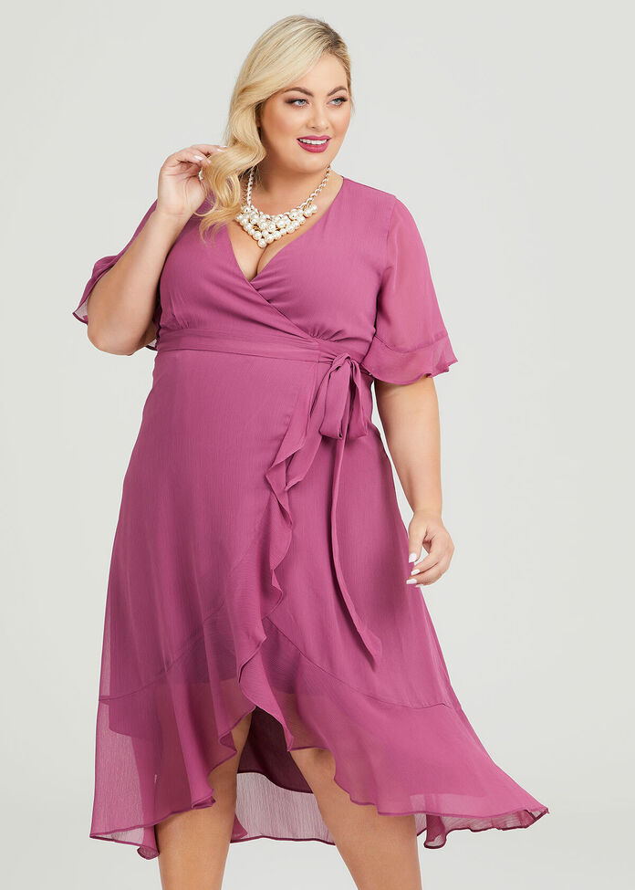 Shop Plus Size Lydia Yoryu Wrap Cocktail Dress in Red | Sizes 12-30 ...