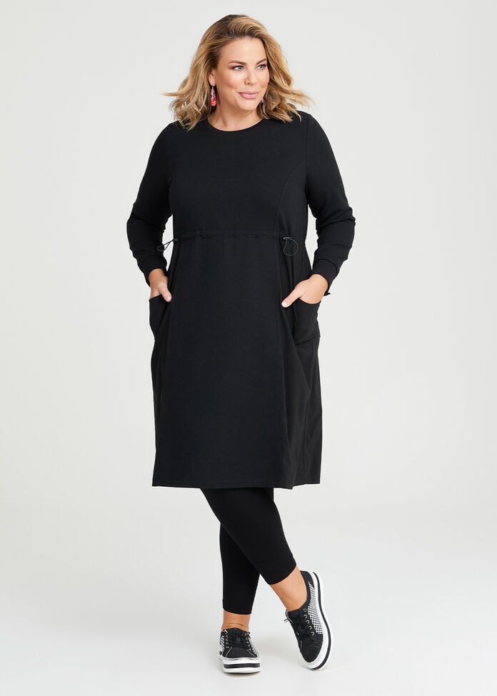 Shop Plus Size Ponte Spliced Pocket Dress in Black | Taking Shape AU