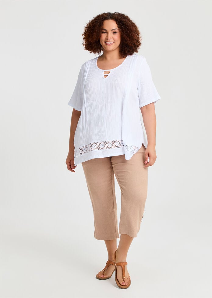 Crinkle Natural Top, , hi-res