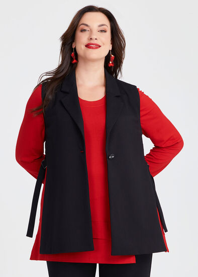 Plus Size Side Split Bamboo Ponte Vest