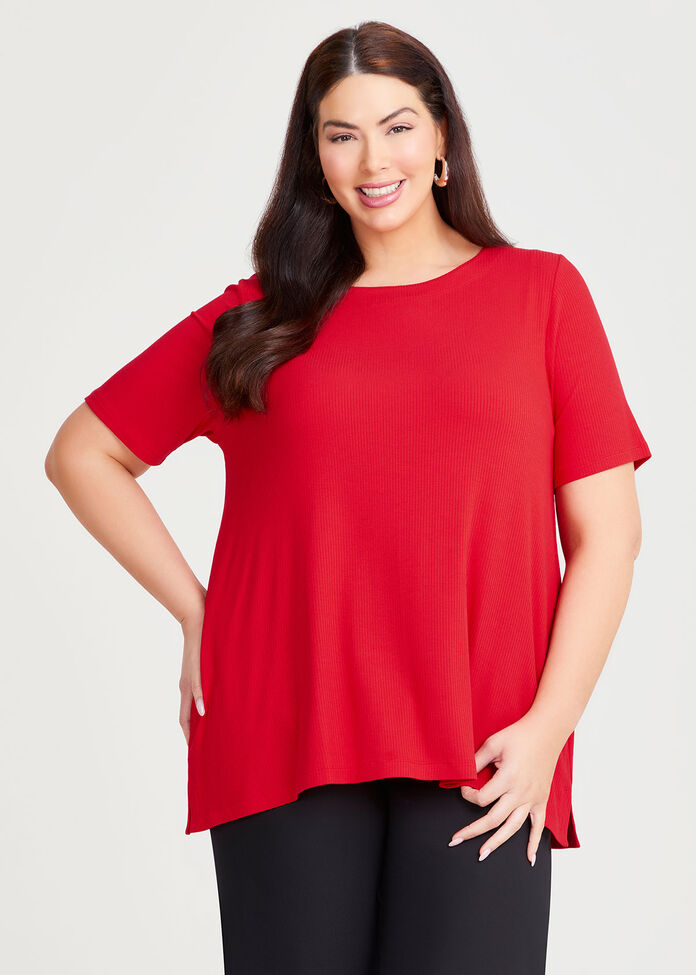 Natural Essential Rib Top, , hi-res