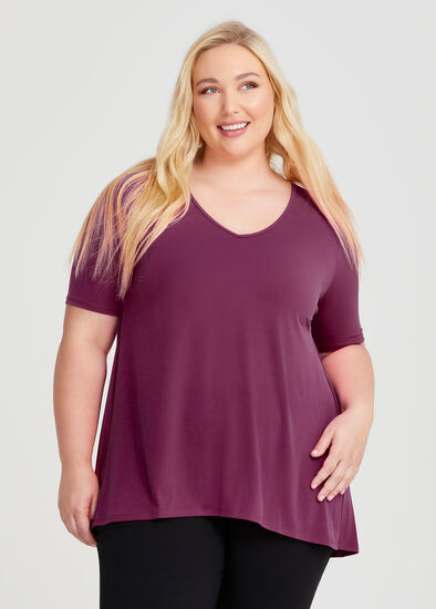 Plus Size Strive V Neck Short Sleeve Top