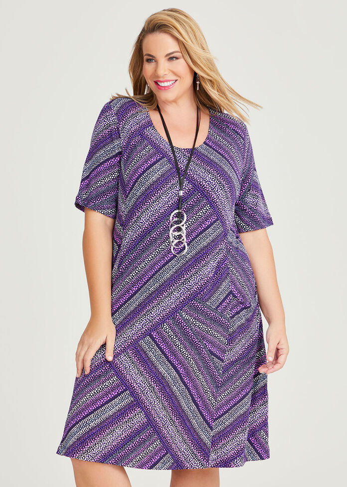 Shop Plus Size A-line Dress in Purple | Taking Shape AU