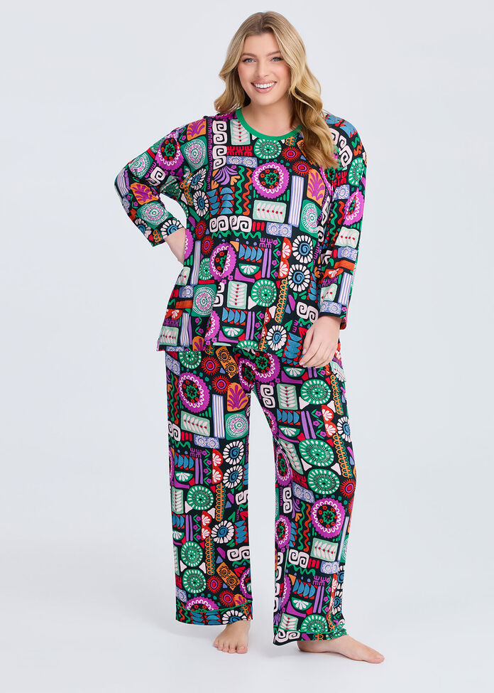 Bamboo Fun Print Pyjama Top, , hi-res