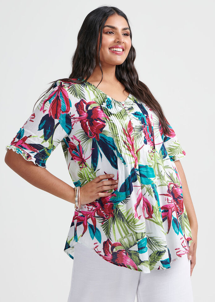Shop Cotton Tropical Top in Print in sizes 12 to 30 | Taking Shape AU