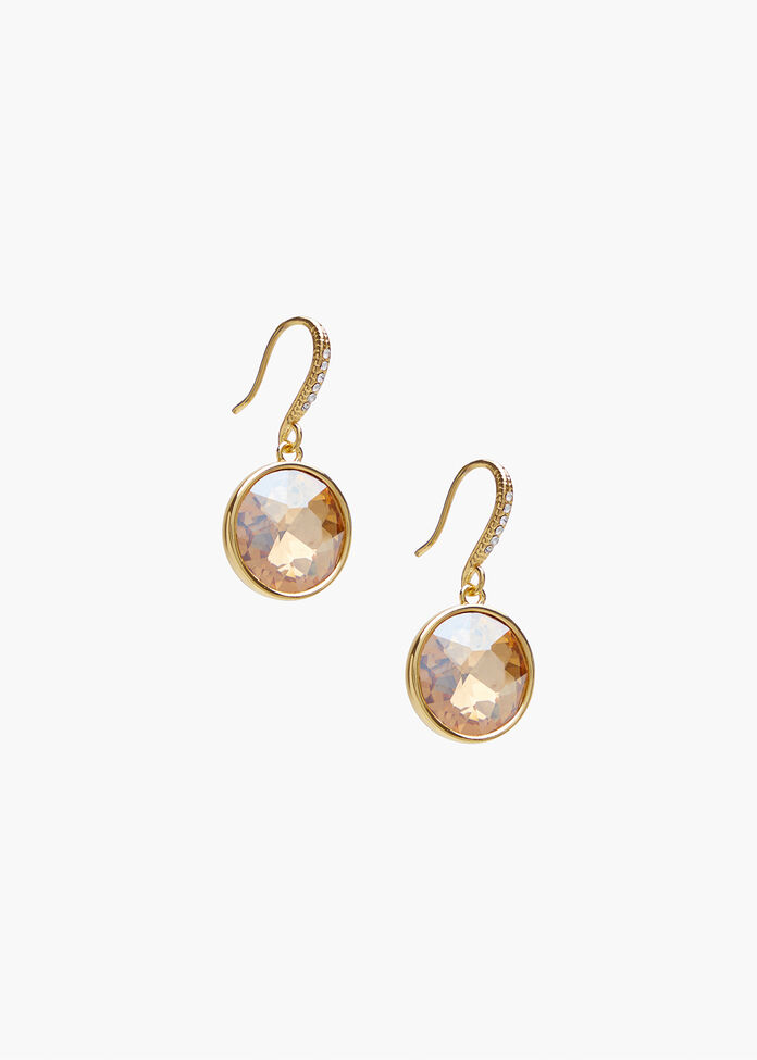Detailed Jewel Drop Earring, , hi-res