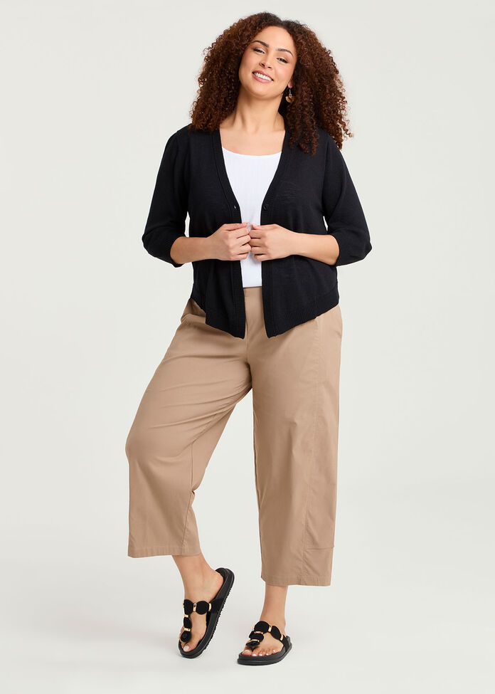 Tori Slub Knit Crop Cardigan, , hi-res
