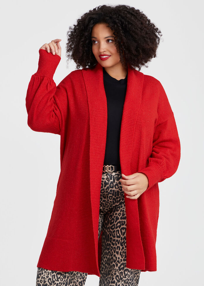 Lofty Balloon Sleeve Cardigan, , hi-res