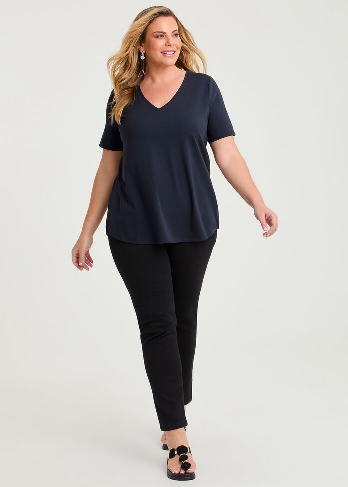 Good Earth Australian Cotton V-neck T-shirt, , hi-res