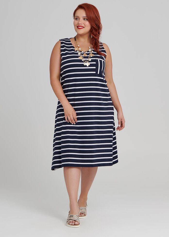 Smart Stripes Dress, , hi-res